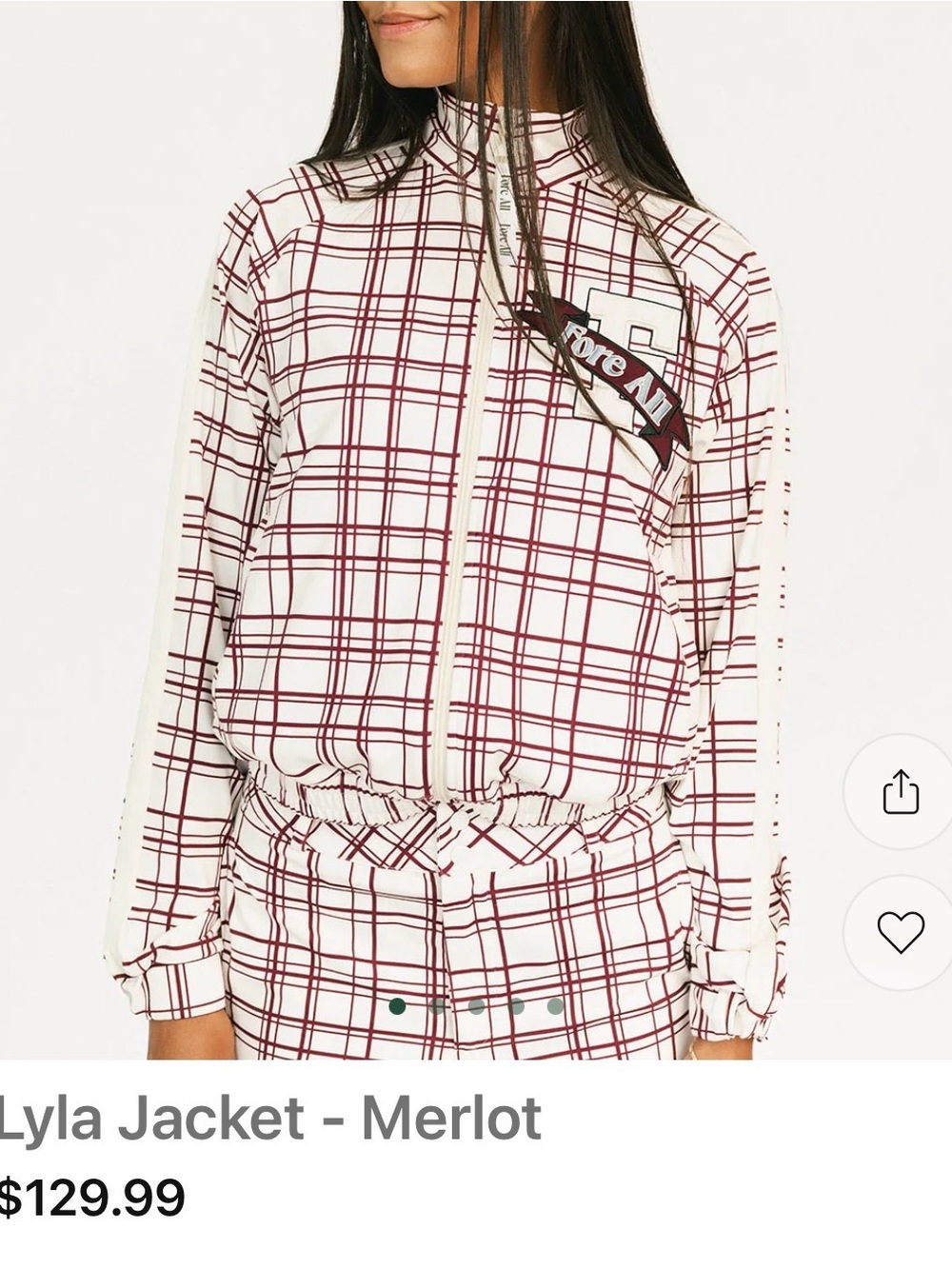 Fore All ⛳️Lyla Jacket - Merlot Plaid Size Med Perfect condition.
